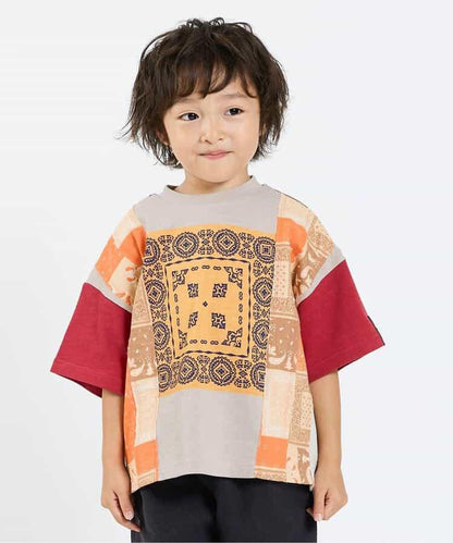 【兒童款】印花拼接頭巾T恤