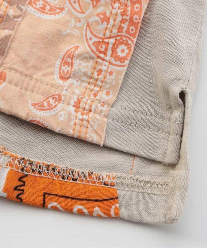 【兒童款】印花拼接頭巾T恤