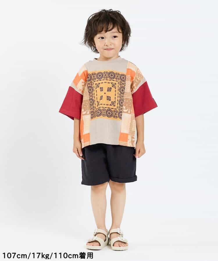 【兒童款】印花拼接頭巾T恤