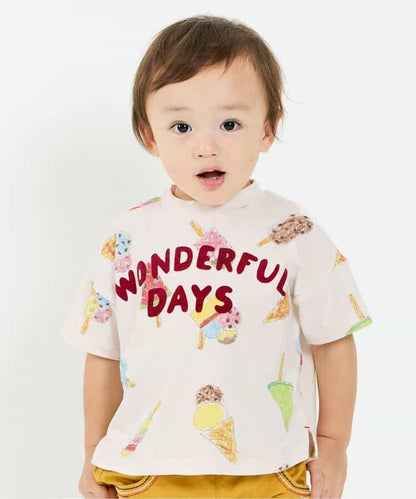 大號冰淇淋和遊艇圖案T恤