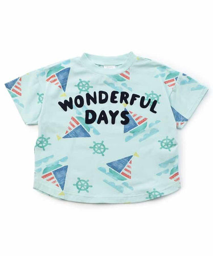 大號冰淇淋和遊艇圖案T恤