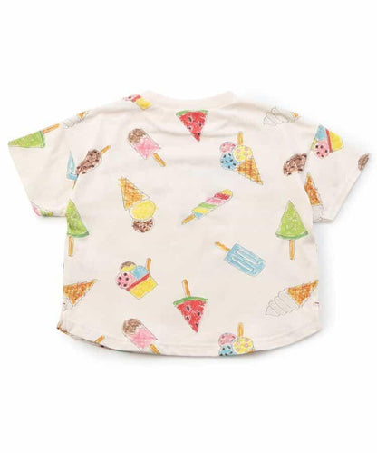 大號冰淇淋和遊艇圖案T恤