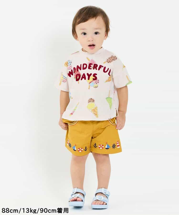 大號冰淇淋和遊艇圖案T恤