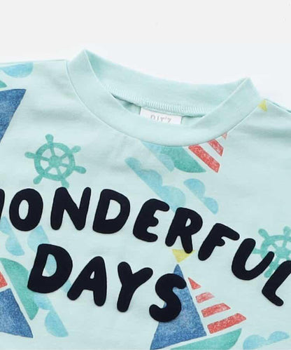 大號冰淇淋和遊艇圖案T恤