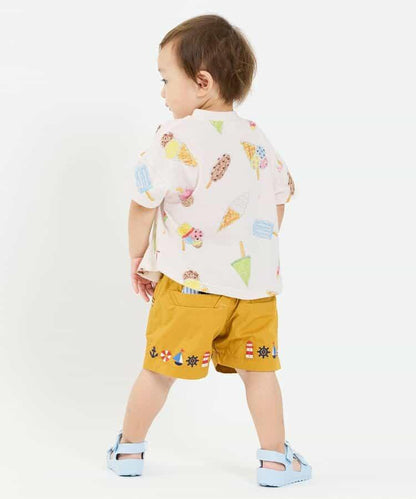 大號冰淇淋和遊艇圖案T恤