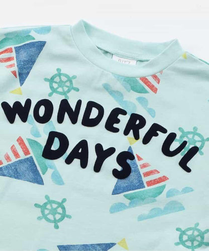 大號冰淇淋和遊艇圖案T恤