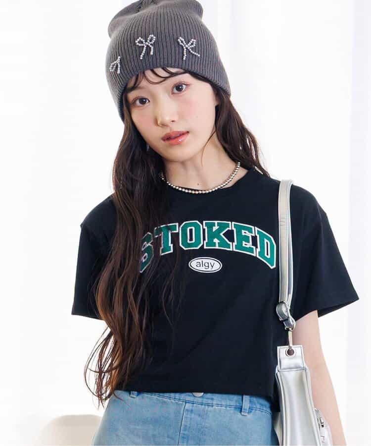 緞面繡花logo T-shirt