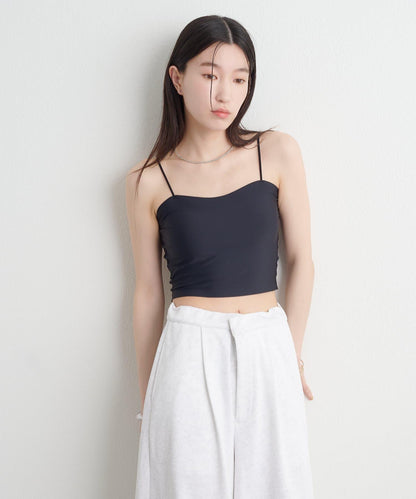 【SNS熱門！】無縫背部開口吊帶背心