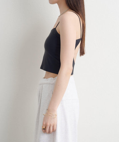 【SNS熱門！】無縫背部開口吊帶背心