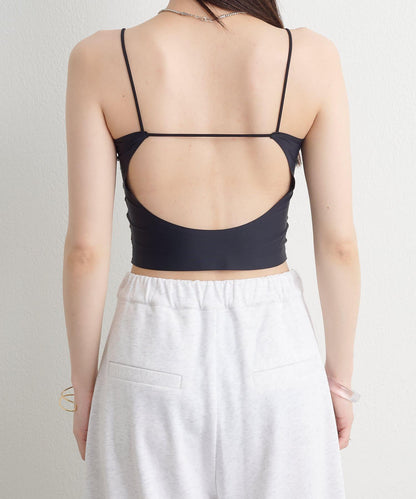 【SNS熱門！】無縫背部開口吊帶背心