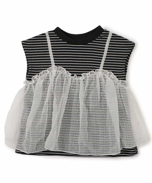 蓬蓬紗法式短袖T恤