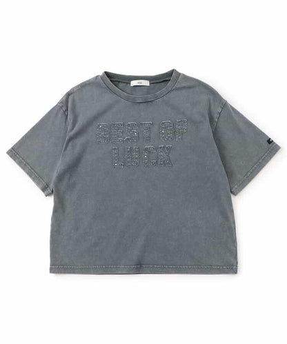顏料風刺繡logo T-shirt