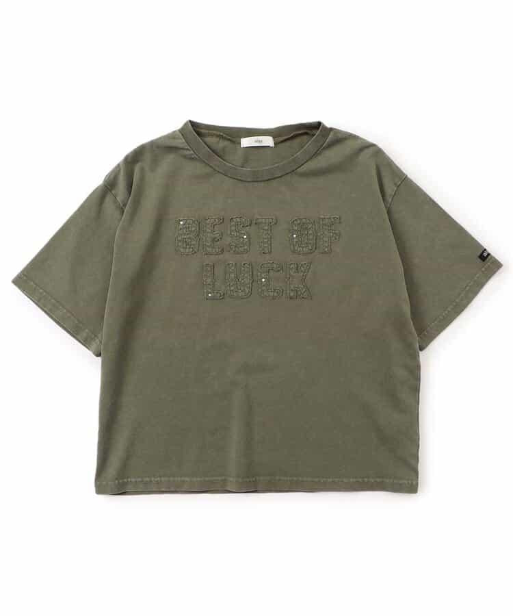 顏料風刺繡logo T-shirt