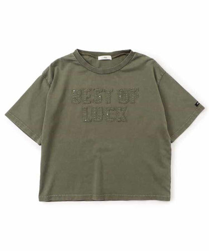 顏料風刺繡logo T-shirt