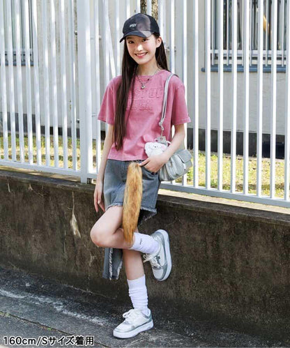 顏料風刺繡logo T-shirt