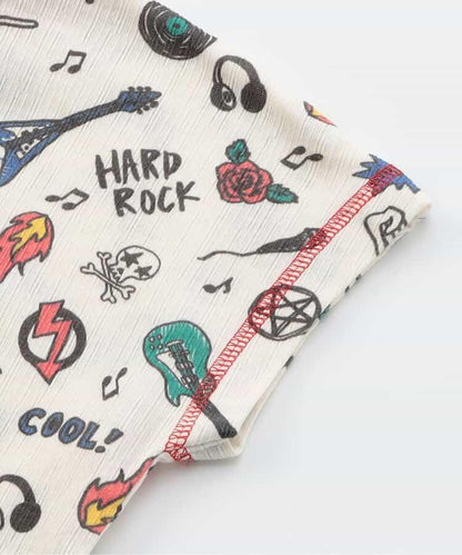 針織睡衣 搖滾圖案