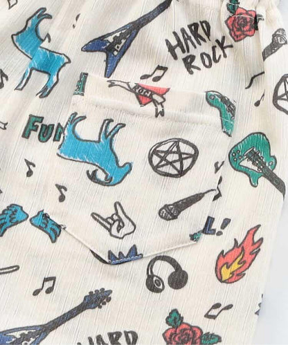 針織睡衣 搖滾圖案