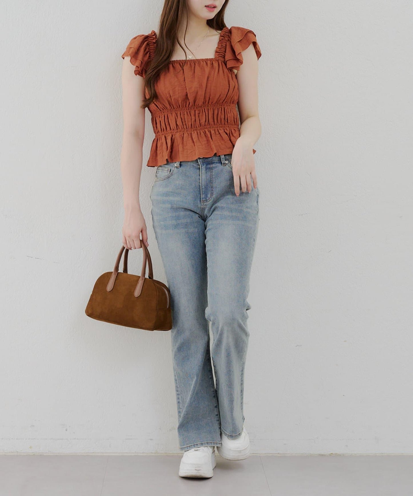 【@reve.perle_企劃】後綁帶荷葉邊喇叭褲