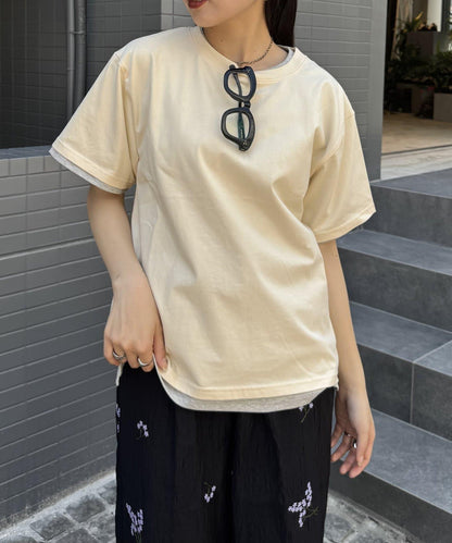 【柳樹】彩色疊層一點刺繡T恤