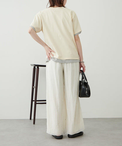 【柳樹】彩色疊層一點刺繡T恤