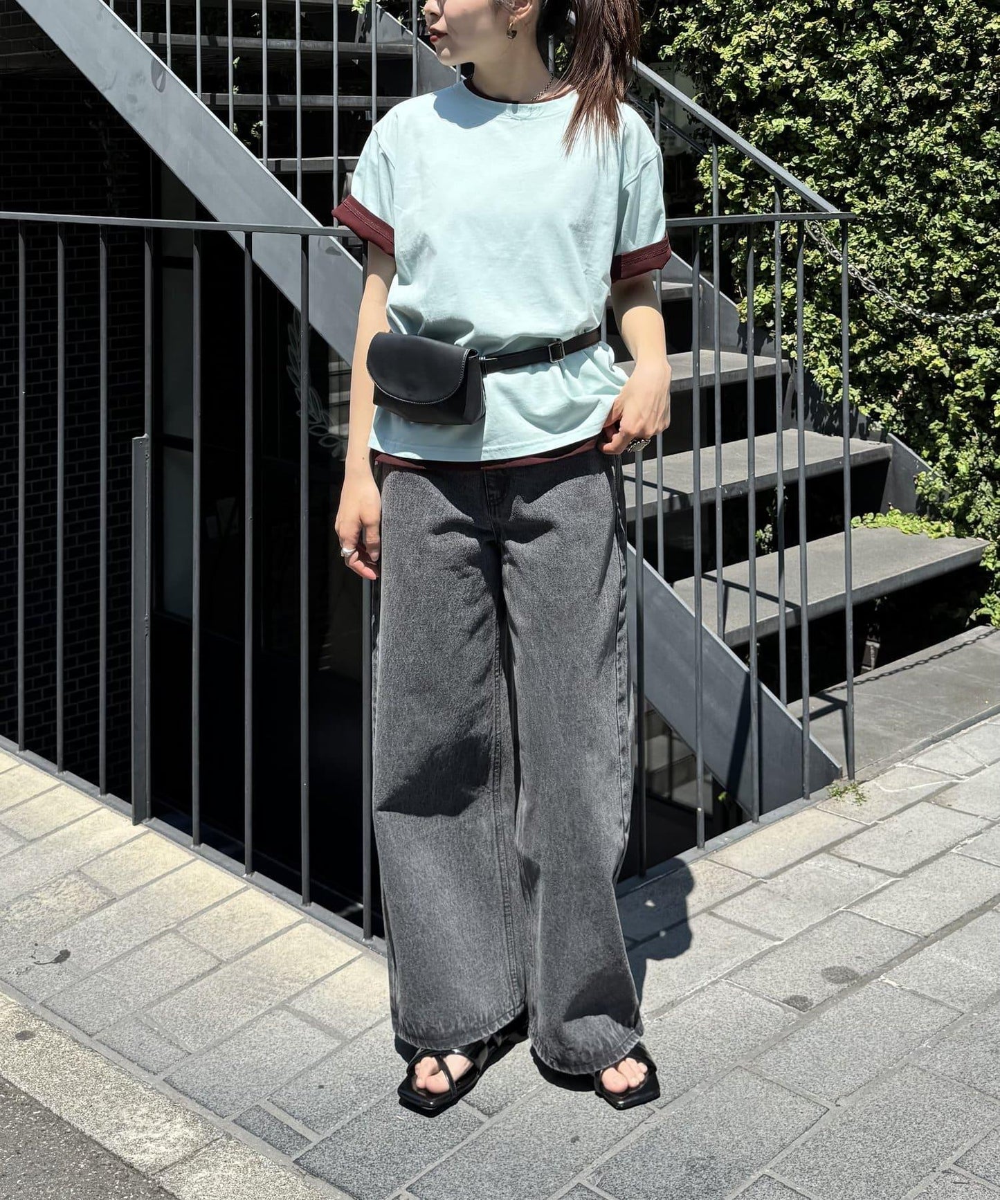 【柳樹】彩色疊層一點刺繡T恤