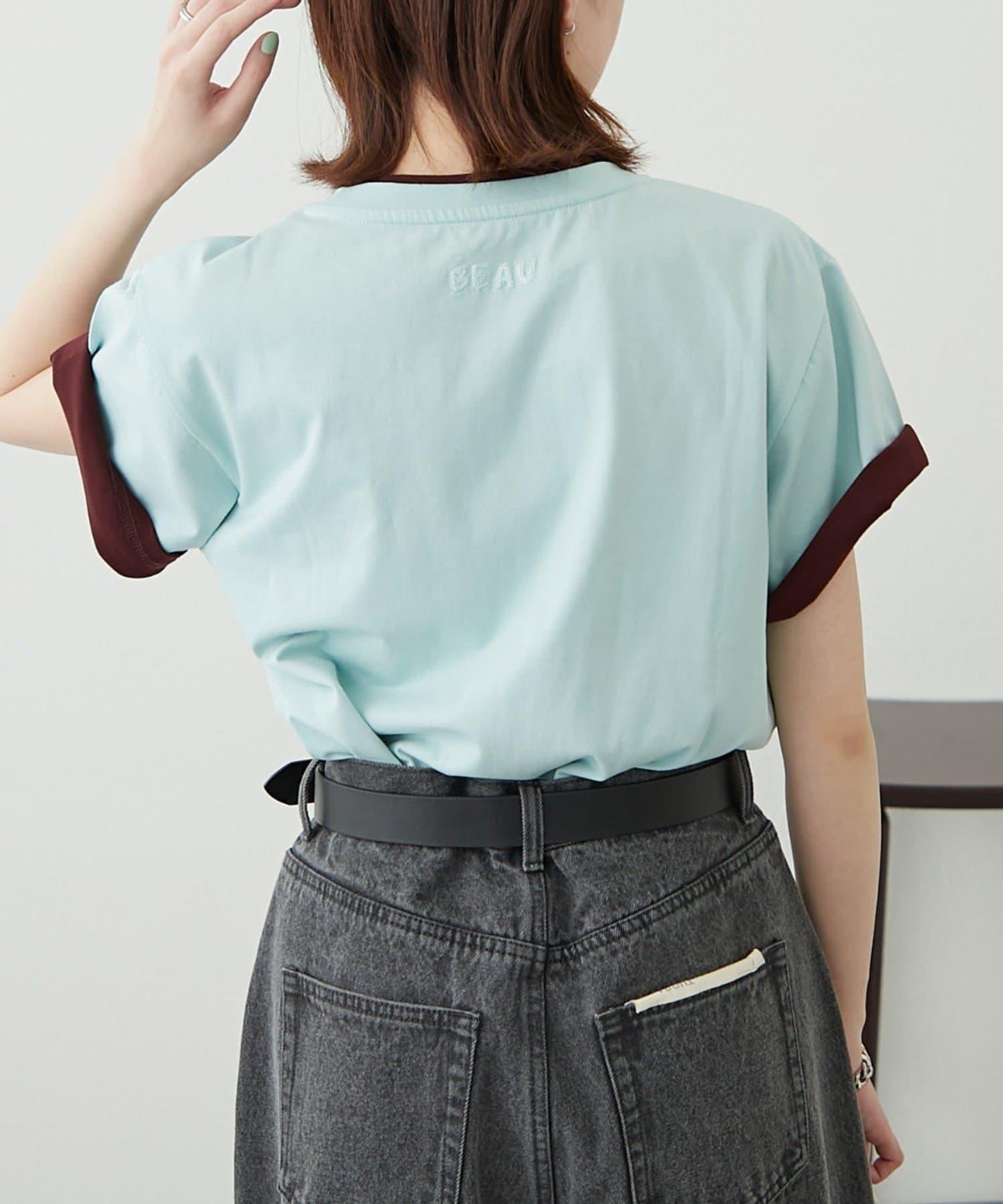 【柳樹】彩色疊層一點刺繡T恤