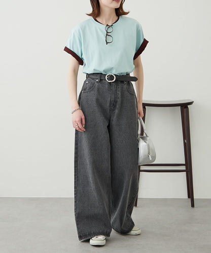 【柳樹】彩色疊層一點刺繡T恤