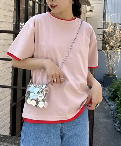 【柳樹】彩色疊層一點刺繡T恤