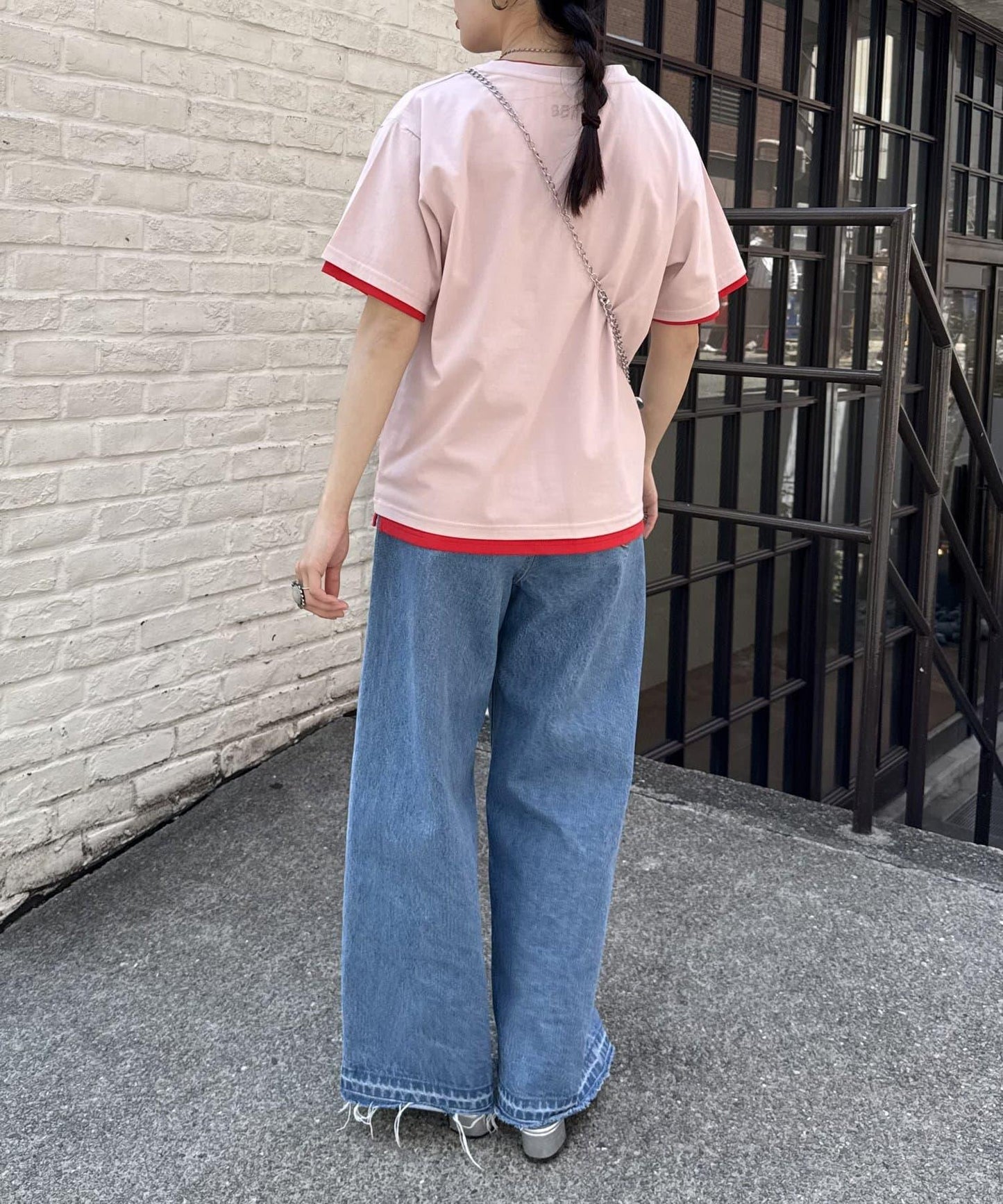 【柳樹】彩色疊層一點刺繡T恤