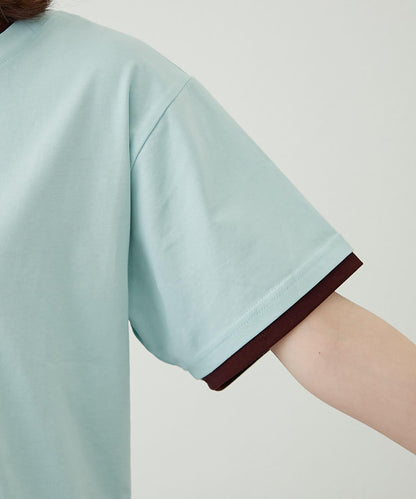 【柳樹】彩色疊層一點刺繡T恤