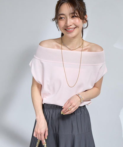 【最強美人效果】冷感防曬露肩法式針織衫