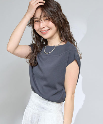 【最強美人效果】冷感防曬露肩法式針織衫