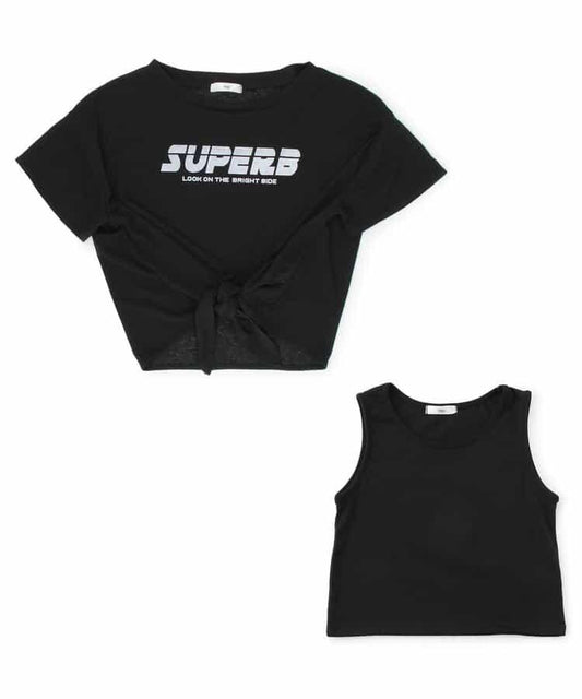 透視T恤和背心套裝