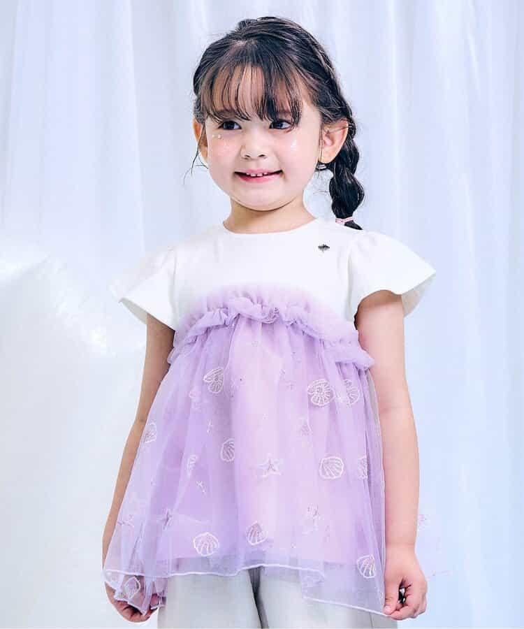 貝殼刺繡拼接上衣_RP