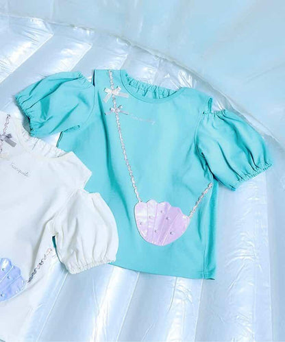 草編單肩包露肩T恤