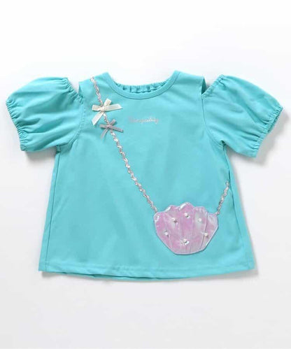 草編單肩包露肩T恤