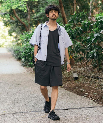 聯名 牛津紡 釣魚口袋 短款 短袖襯衫