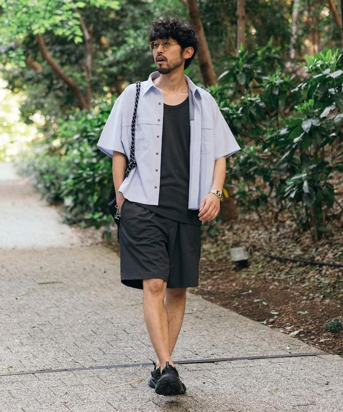 聯名 牛津紡 釣魚口袋 短款 短袖襯衫