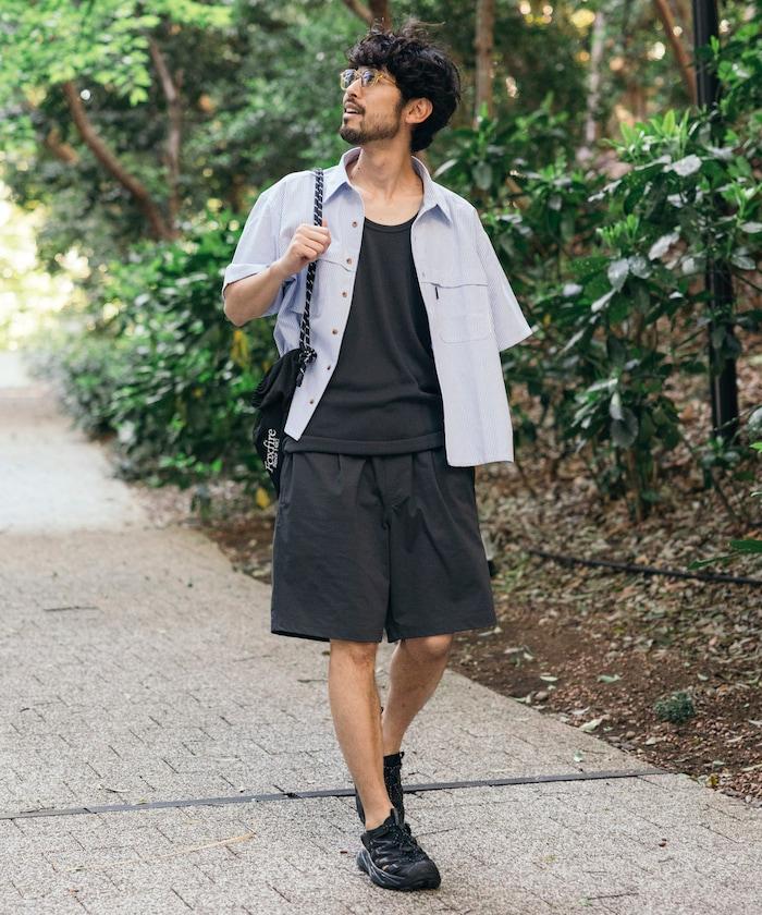 聯名 牛津紡 釣魚口袋 短款 短袖襯衫