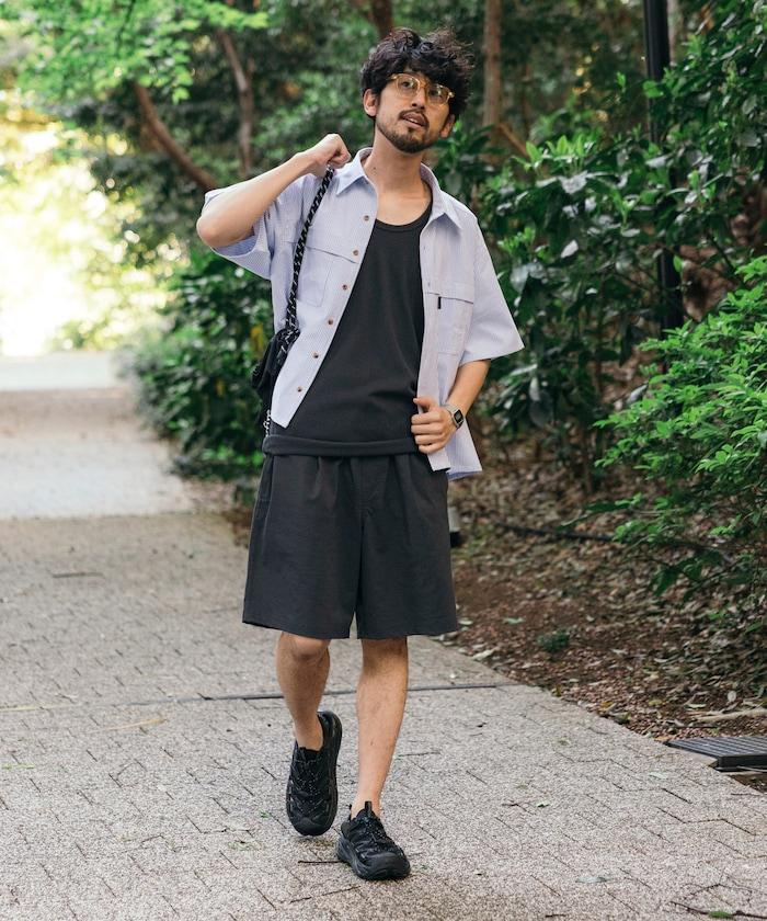 聯名 牛津紡 釣魚口袋 短款 短袖襯衫