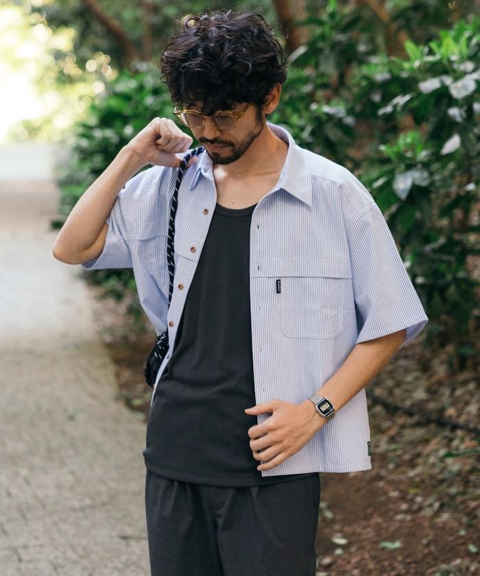 聯名 牛津紡 釣魚口袋 短款 短袖襯衫