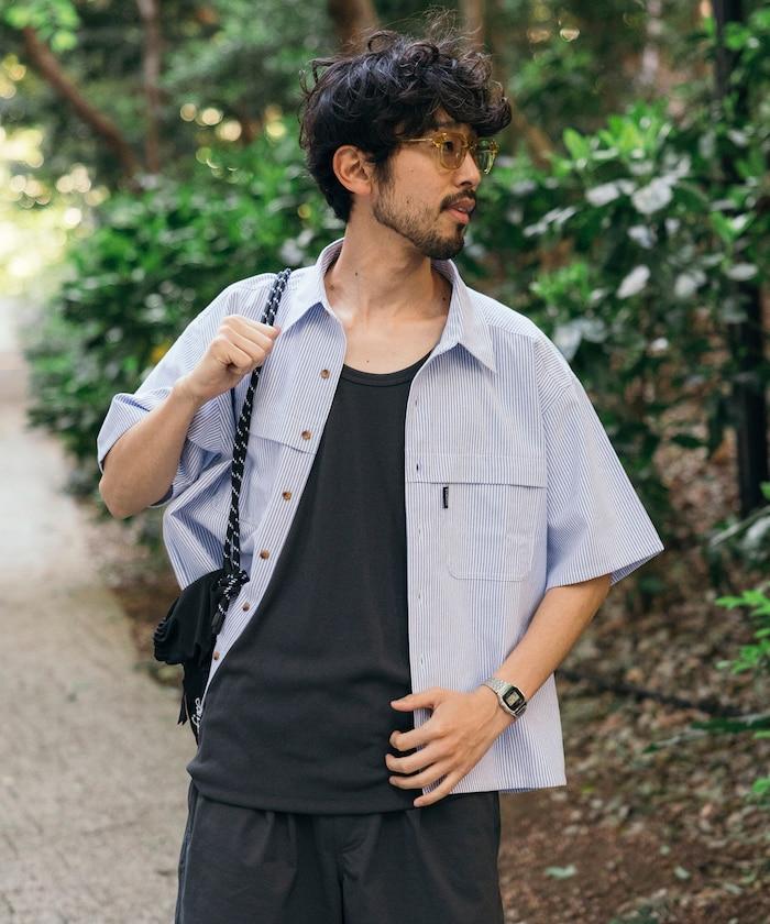 聯名 牛津紡 釣魚口袋 短款 短袖襯衫