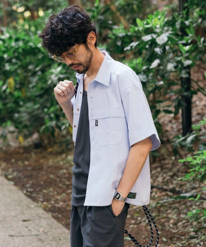 聯名 牛津紡 釣魚口袋 短款 短袖襯衫