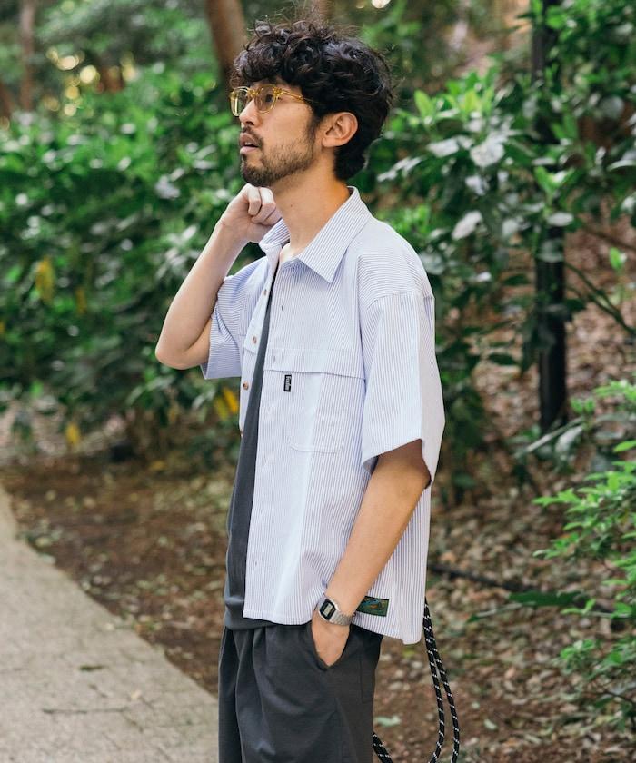 聯名 牛津紡 釣魚口袋 短款 短袖襯衫