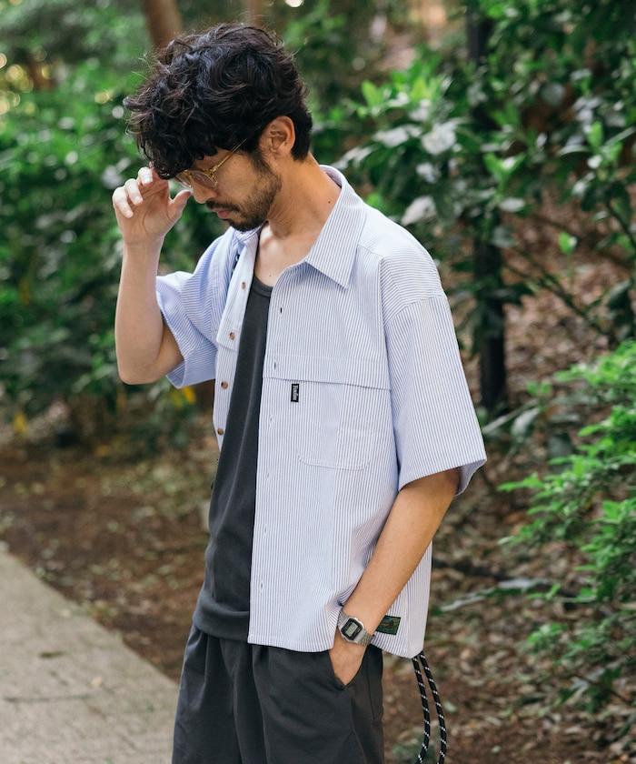 聯名 牛津紡 釣魚口袋 短款 短袖襯衫