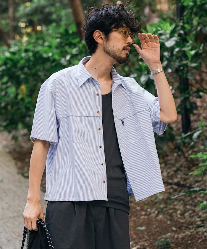 聯名 牛津紡 釣魚口袋 短款 短袖襯衫