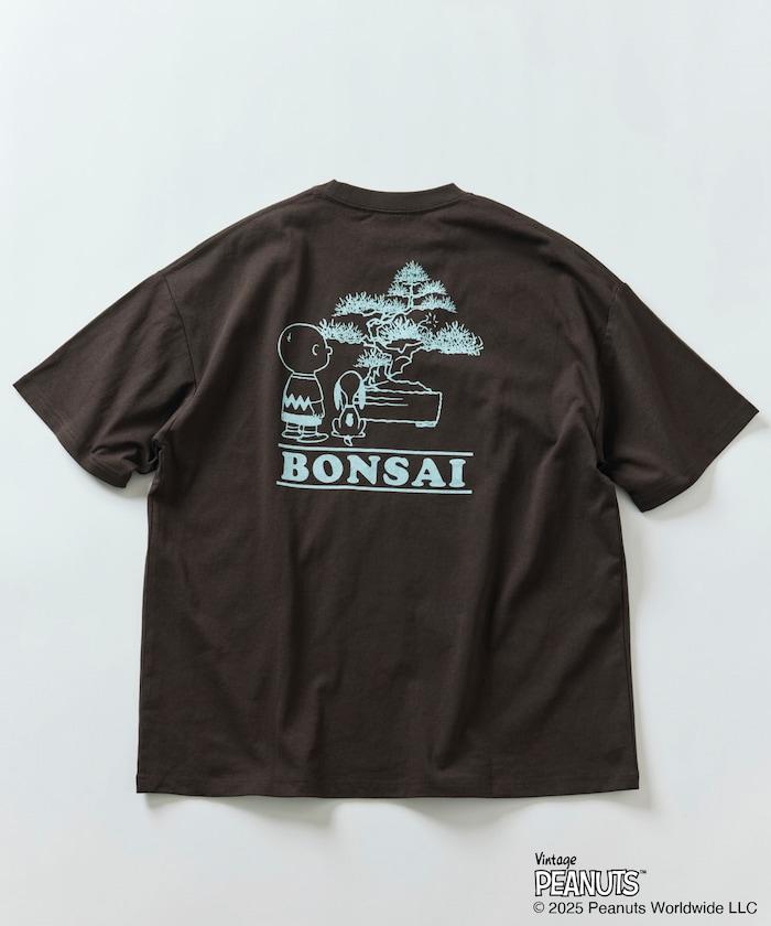 《花生漫畫》/《花生漫畫》 聯名 大號剪裁 背面印花 圓領T恤/BONSAI