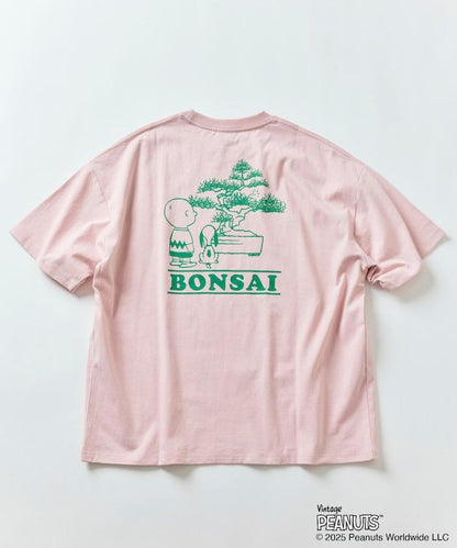 《花生漫畫》/《花生漫畫》 聯名 大號剪裁 背面印花 圓領T恤/BONSAI