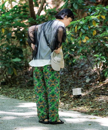 <驅蟲效果>蚊帳 齊褶泡泡袖蕾絲襯衫