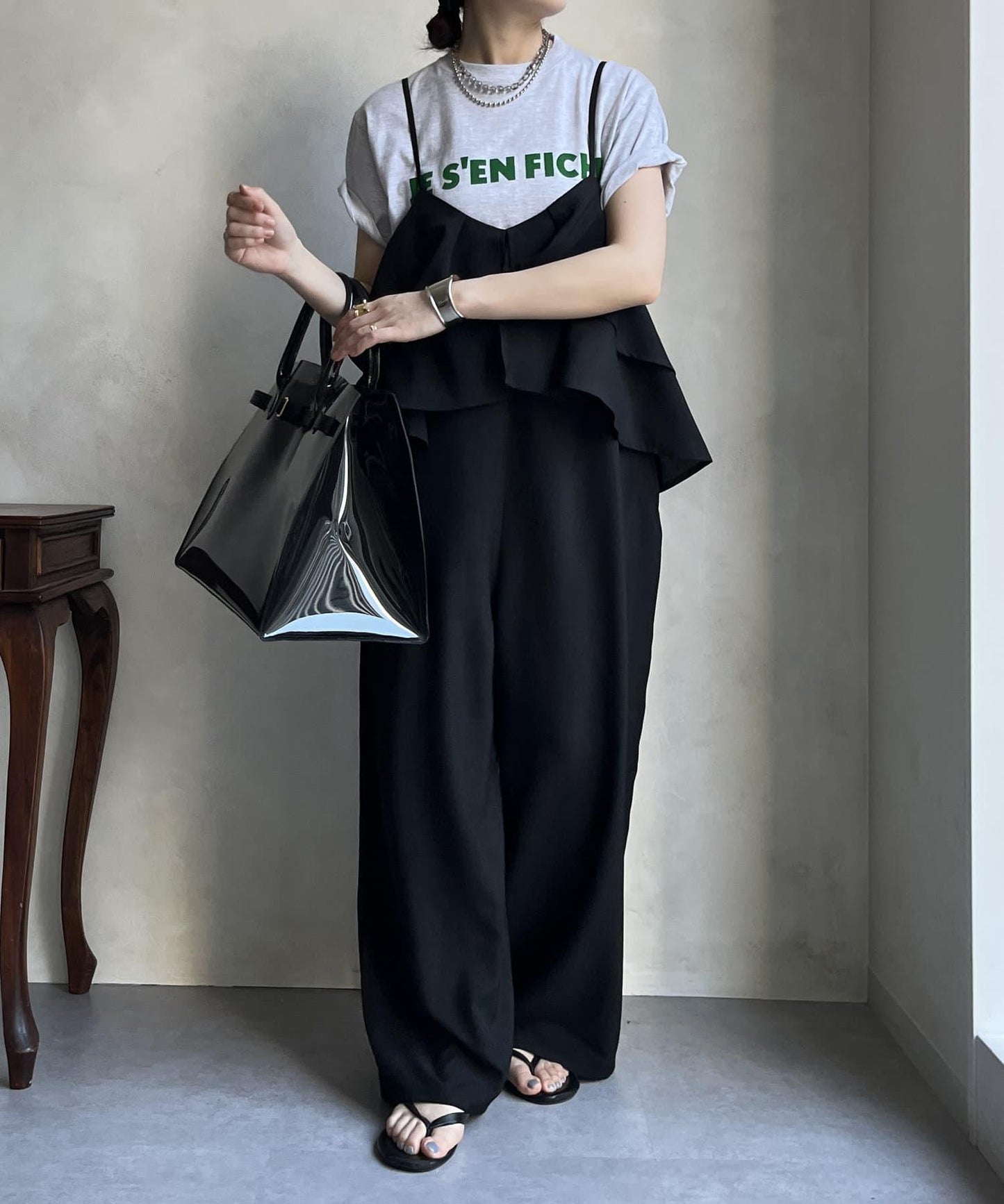 【限定】荷葉邊背心連體褲